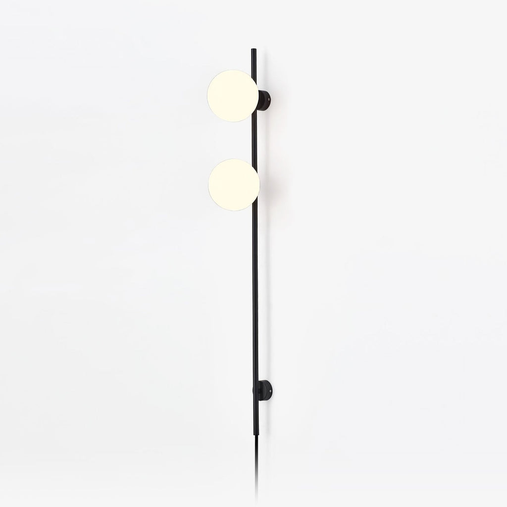 Elegant White Glass LED Wall Sconce Black Metal Finish 1