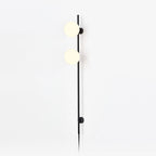 Elegant White Glass LED Wall Sconce Black Metal Finish 1