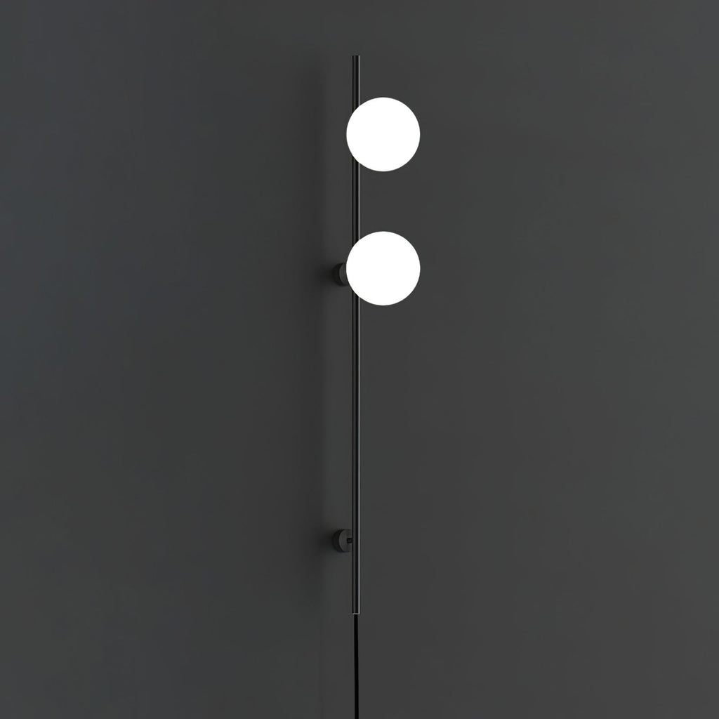 Elegant White Glass LED Wall Sconce Black Metal Finish 10