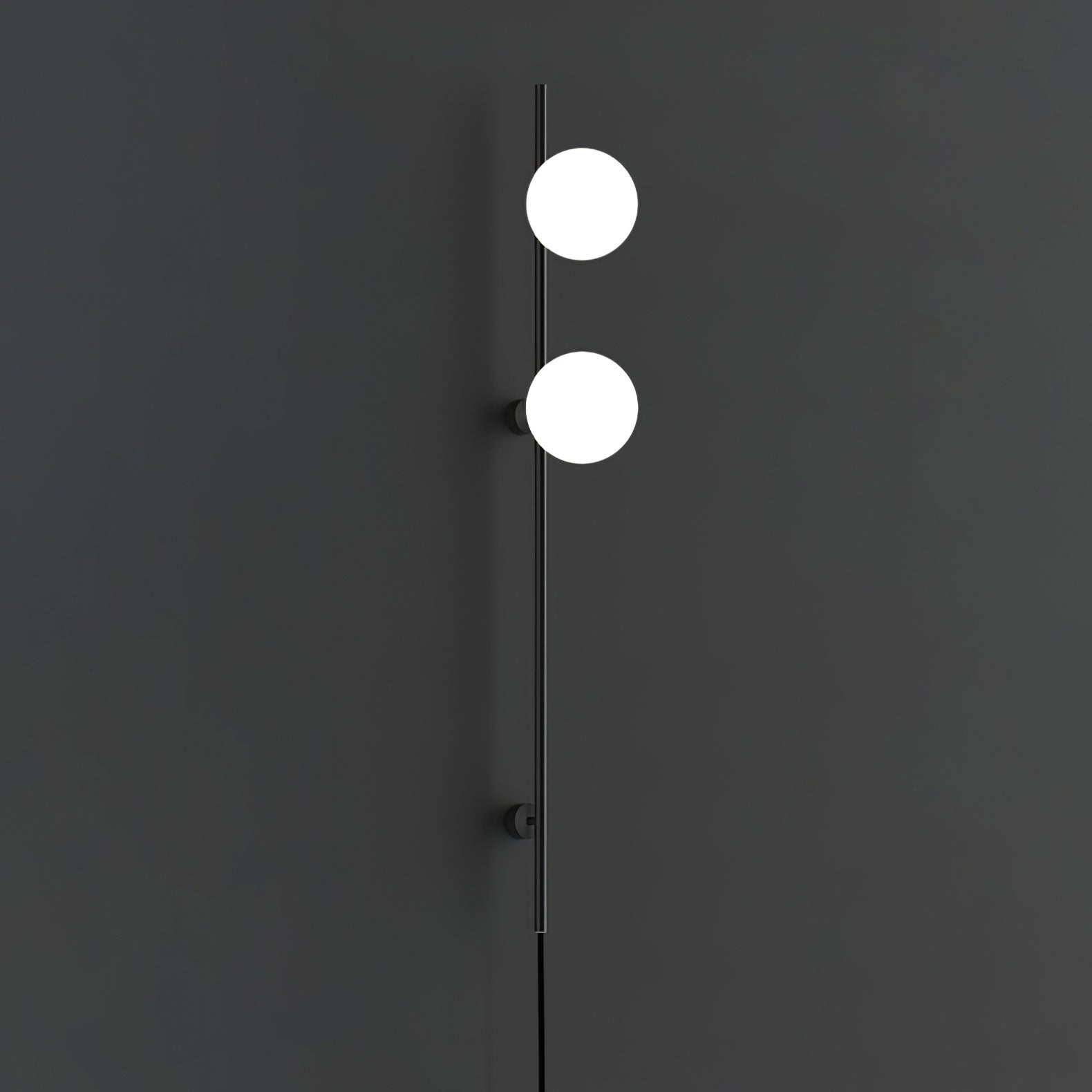 Elegant White Glass LED Wall Sconce Black Metal Finish 10