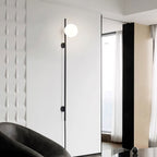 Elegant White Glass LED Wall Sconce Black Metal Finish 2