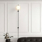 Elegant White Glass LED Wall Sconce Black Metal Finish 3