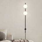 Elegant White Glass LED Wall Sconce Black Metal Finish 4