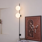 Elegant White Glass LED Wall Sconce Black Metal Finish 6