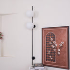 Elegant White Glass LED Wall Sconce Black Metal Finish 7