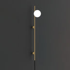 Elegant White Glass LED Wall Sconce Black Metal Finish 9