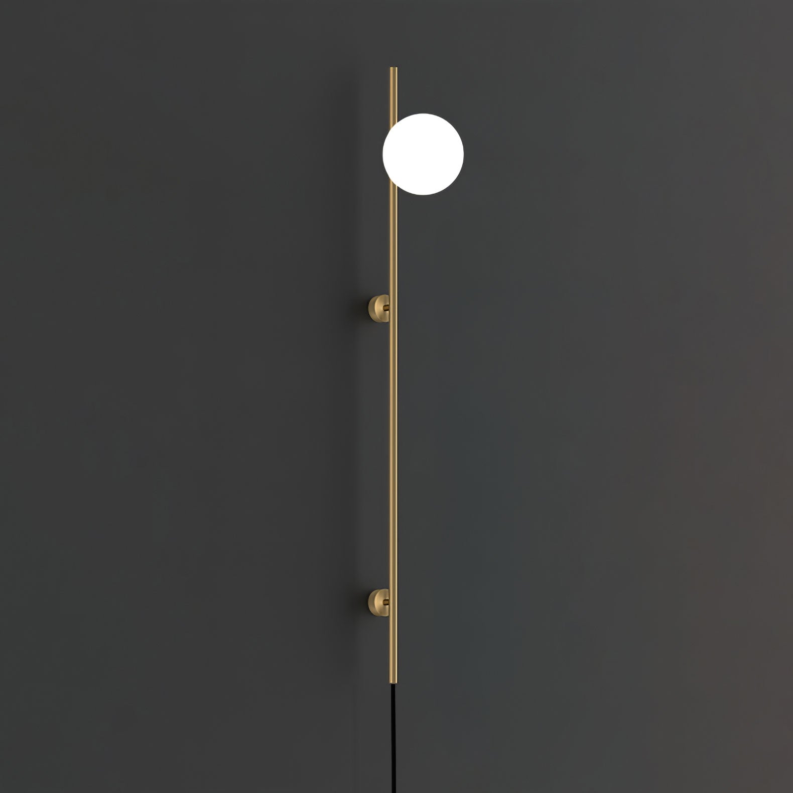 Elegant White Glass LED Wall Sconce Black Metal Finish 9