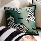 Embroidered Horse Print Throw Pillow Cover – Decorative Couch Pillow for Sofa 7