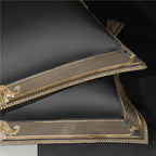 Embroidered King Size Duvet Cover Set in Grey – 1000 TC Egyptian Cotton Bedding 2