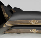 Embroidered King Size Duvet Cover Set in Grey – 1000 TC Egyptian Cotton Bedding 3