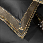 Embroidered King Size Duvet Cover Set in Grey – 1000 TC Egyptian Cotton Bedding 4