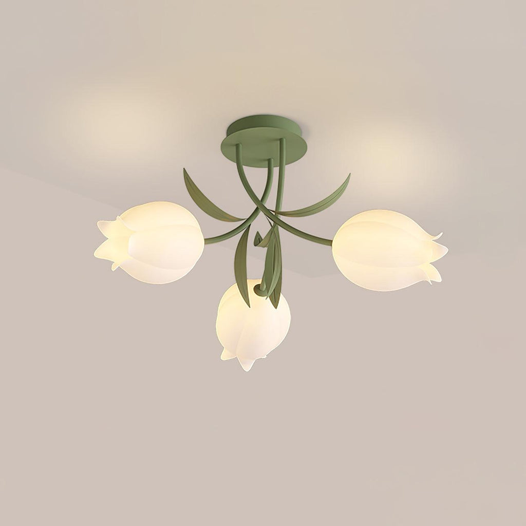 Floral Ceiling Light Metal Acrylic Adjustable Indoor 0