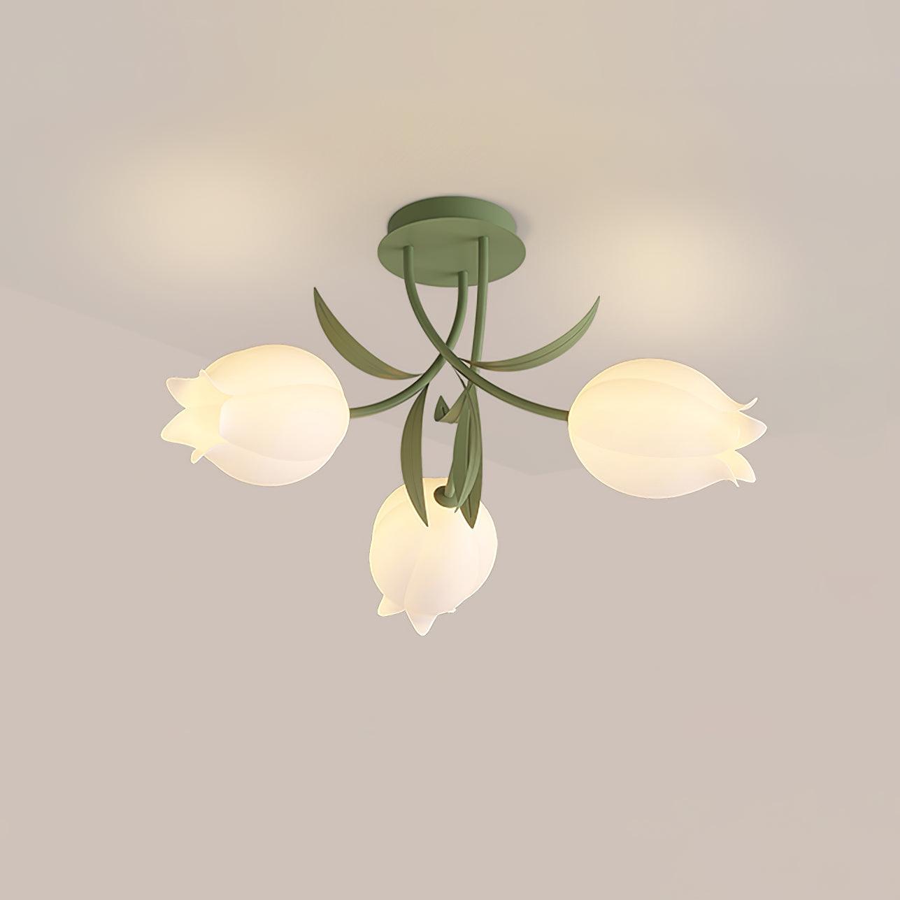 Floral Ceiling Light Metal Acrylic Adjustable Indoor 0