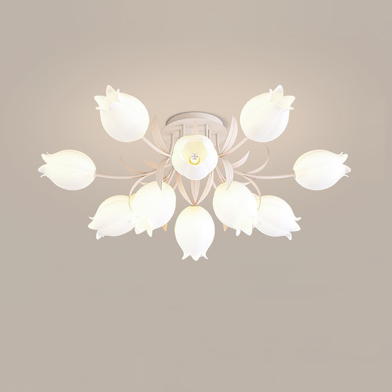 Floral Ceiling Light Metal Acrylic Adjustable Indoor 10