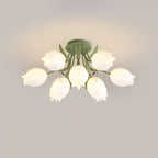Floral Ceiling Light Metal Acrylic Adjustable Indoor 12