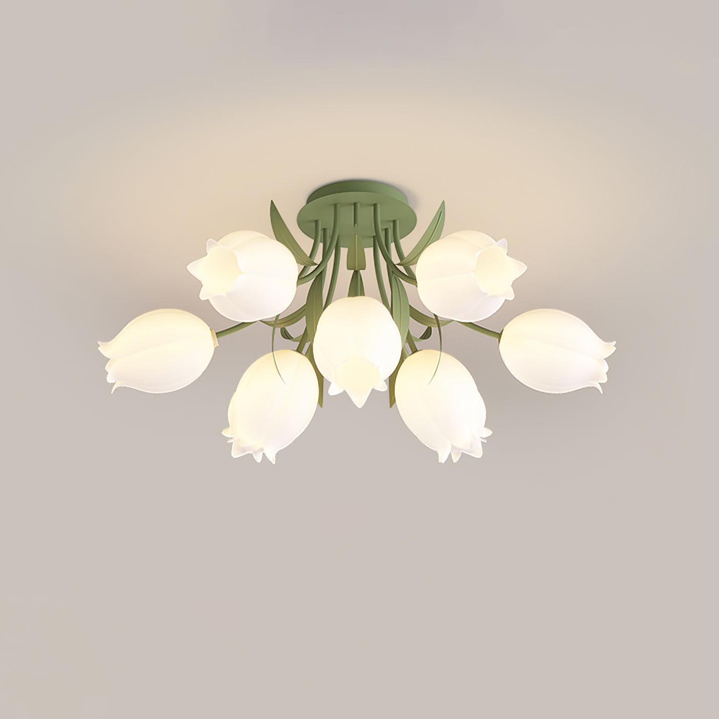 Floral Ceiling Light Metal Acrylic Adjustable Indoor 12