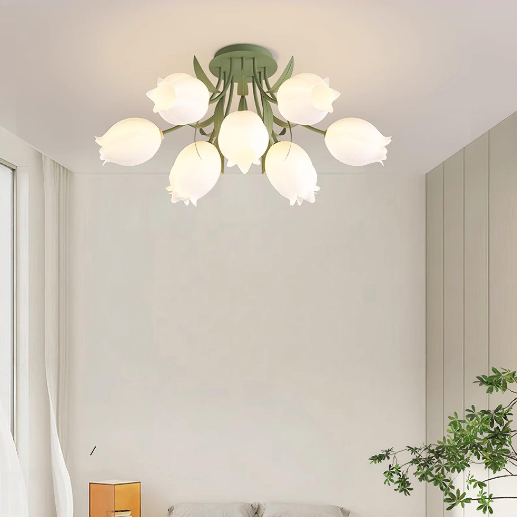 Floral Ceiling Light Metal Acrylic Adjustable Indoor 2