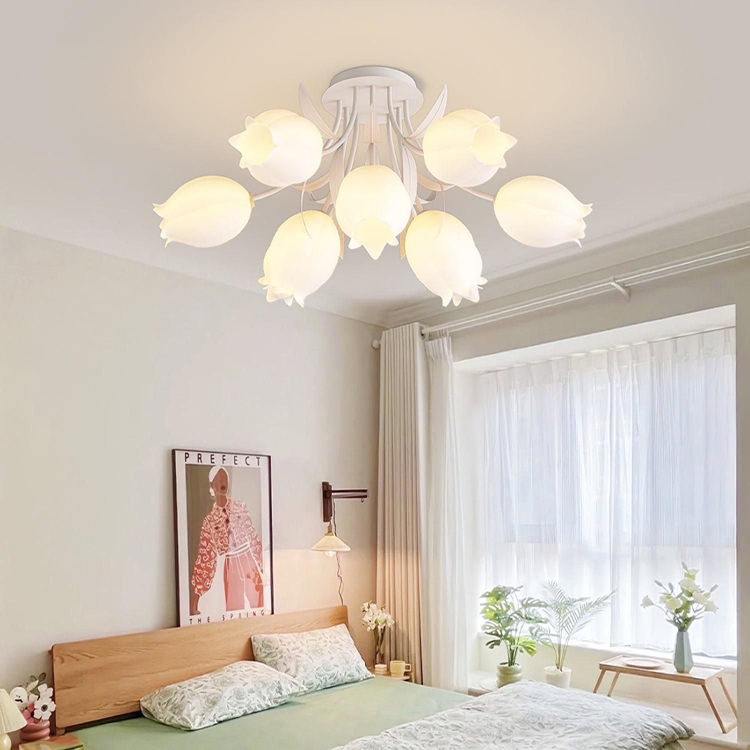 Floral Ceiling Light Metal Acrylic Adjustable Indoor 3