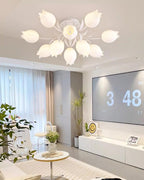 Floral Ceiling Light Metal Acrylic Adjustable Indoor 4