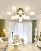 Floral Ceiling Light Metal Acrylic Adjustable Indoor 8