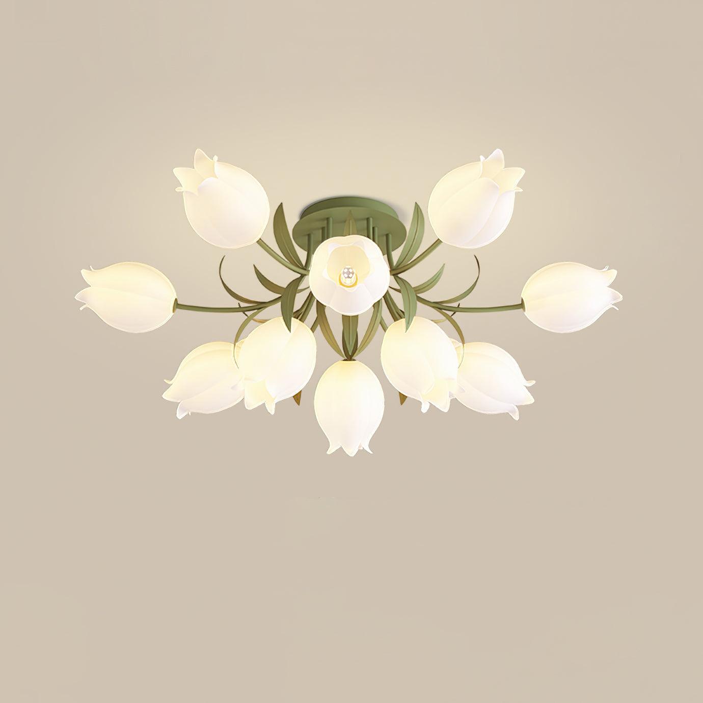 Floral Ceiling Light Metal Acrylic Adjustable Indoor 9