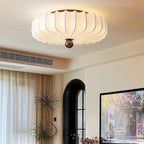 Floral Ceiling Light Wood Accent Integrated LED Elegant 1