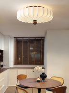 Floral Ceiling Light Wood Accent Integrated LED Elegant 4