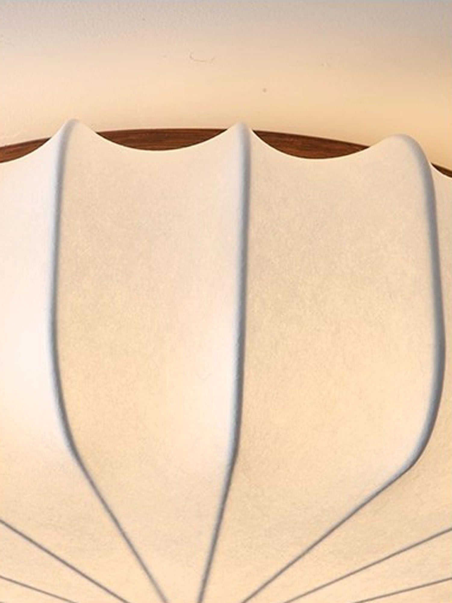 Floral Ceiling Light Wood Accent Integrated LED Elegant 7