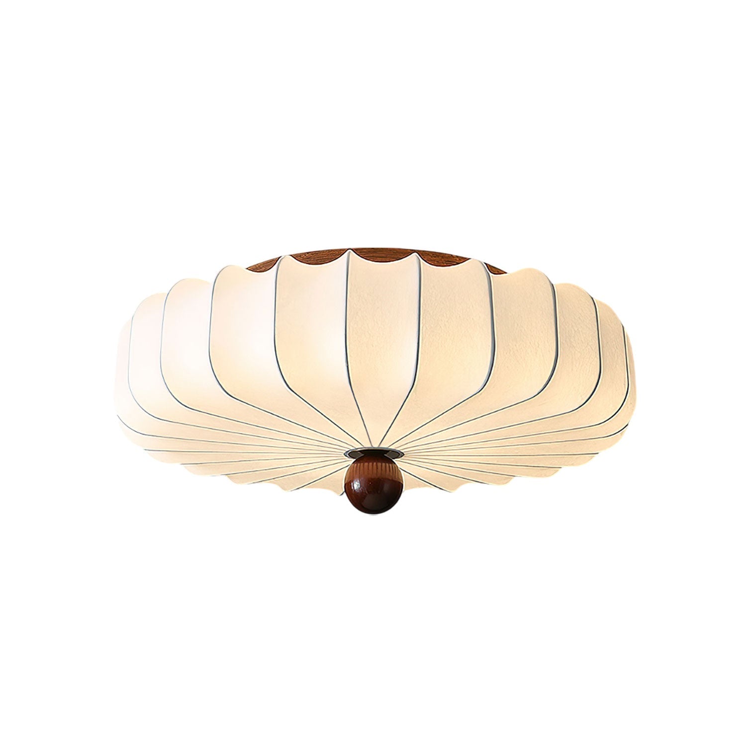 Floral Ceiling Light Wood Accent Integrated LED Elegant 8