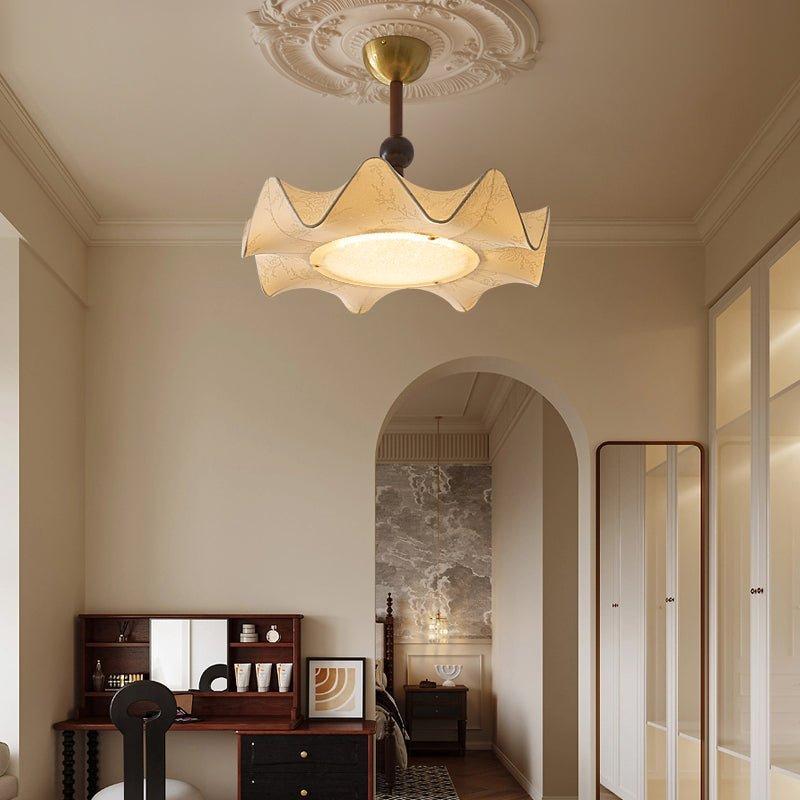 Floral Ceiling Light Wood Metal Integrated LED Dimmable 3