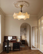 Floral Ceiling Light Wood Metal Integrated LED Dimmable 6