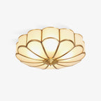 Flower Shape Glass Recessed Ceiling Light – Elegant Brass Finish with LED Compatibility 1