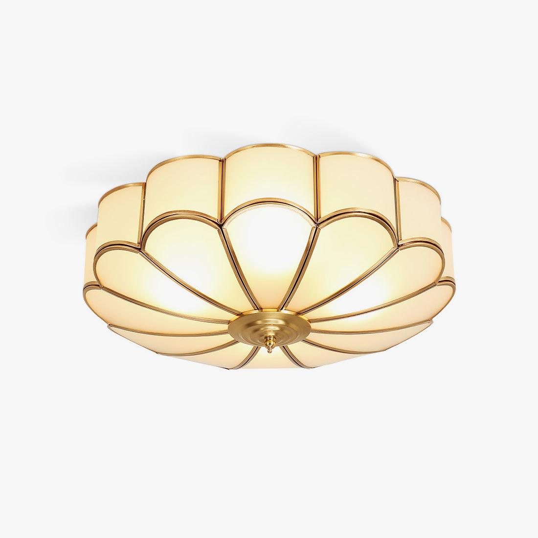 Flower Shape Glass Recessed Ceiling Light – Elegant Brass Finish with LED Compatibility 1