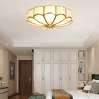 Flower Shape Glass Recessed Ceiling Light – Elegant Brass Finish with LED Compatibility 5