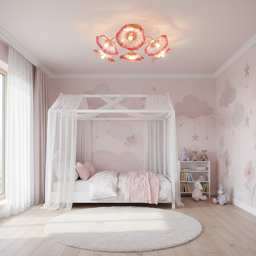 Flush Mount Ceiling Light Fixture with Frosted Glass Shade – Modern Design for Living Room 8