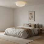 Flush Mount Ceiling Light Fixture with Remote Dimming – Modern White LED Design 3