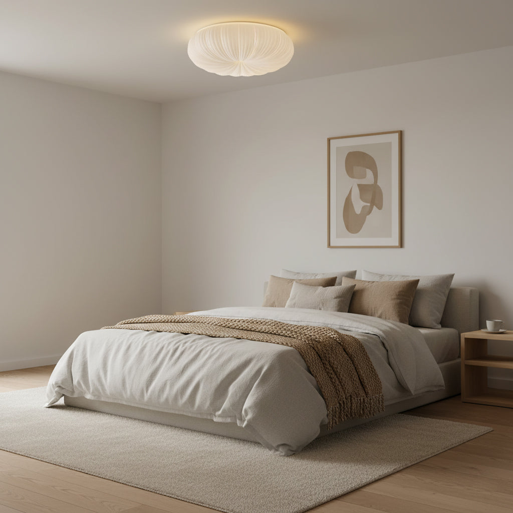 Flush Mount Ceiling Light Fixture with Remote Dimming – Modern White LED Design 3