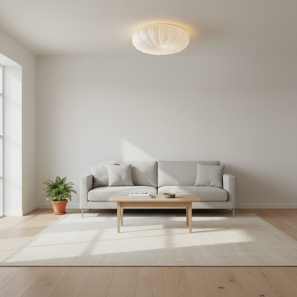 Flush Mount Ceiling Light Fixture with Remote Dimming – Modern White LED Design 8