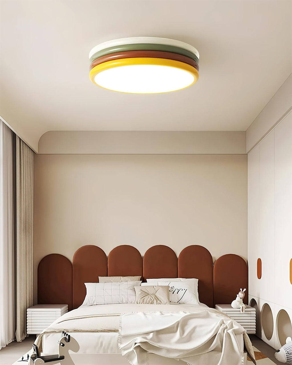 Flush Mount Ceiling Light Fixture with Unique Layered Design - Warm White LED 3