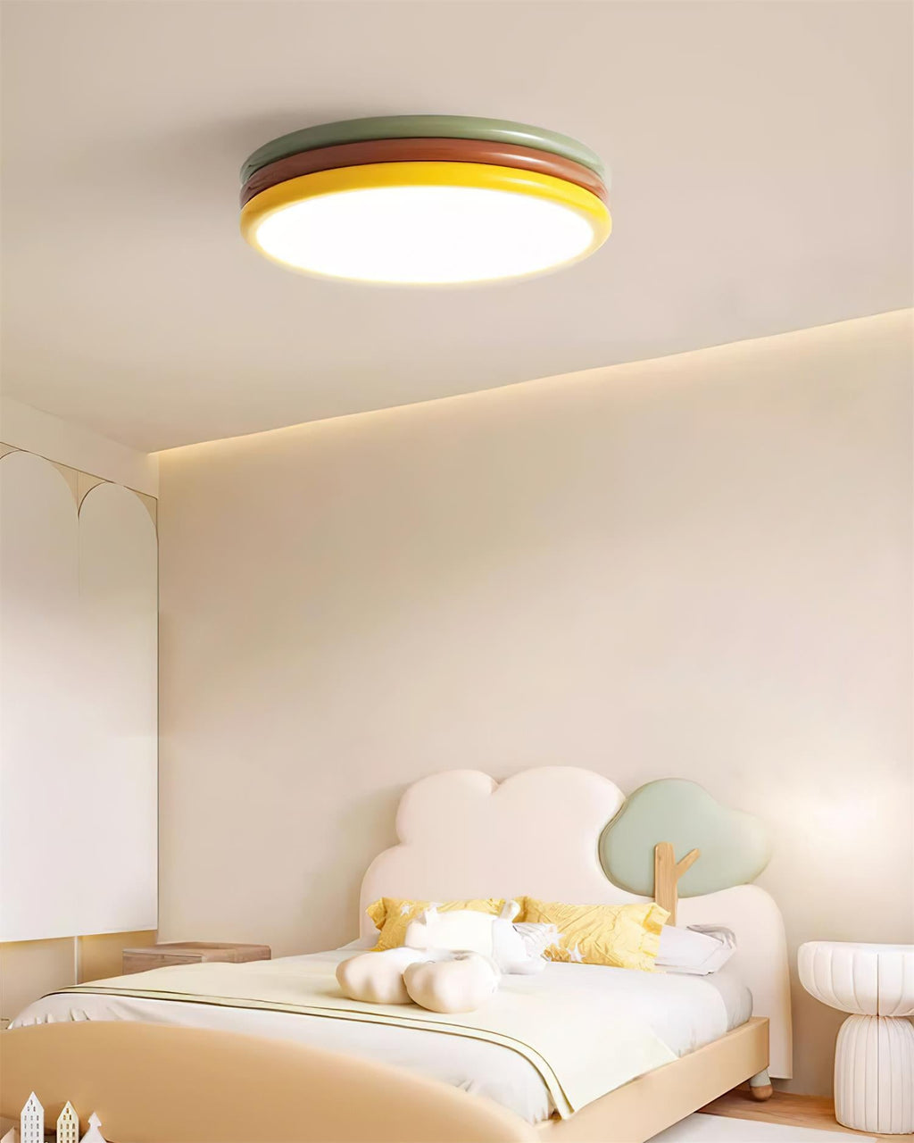Flush Mount Ceiling Light Fixture with Unique Layered Design - Warm White LED 4