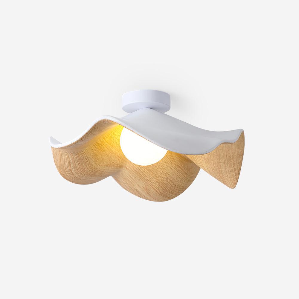 Flush Mount Ceiling Light Fixture with Wood Grain Design – LED Compatible Ceiling Light for Modern and Classic Decor 1