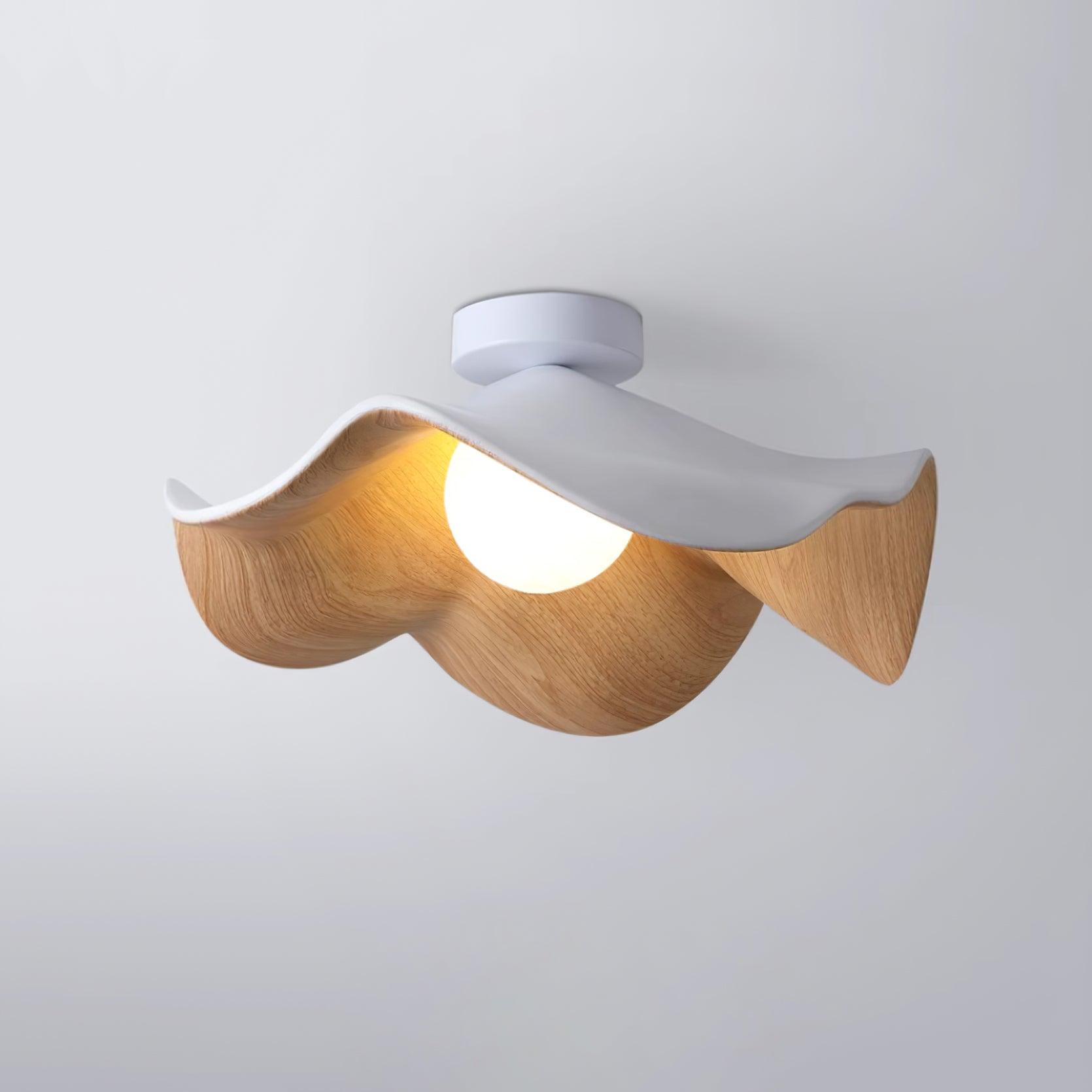 Flush Mount Ceiling Light Fixture with Wood Grain Design – LED Compatible Ceiling Light for Modern and Classic Decor 9
