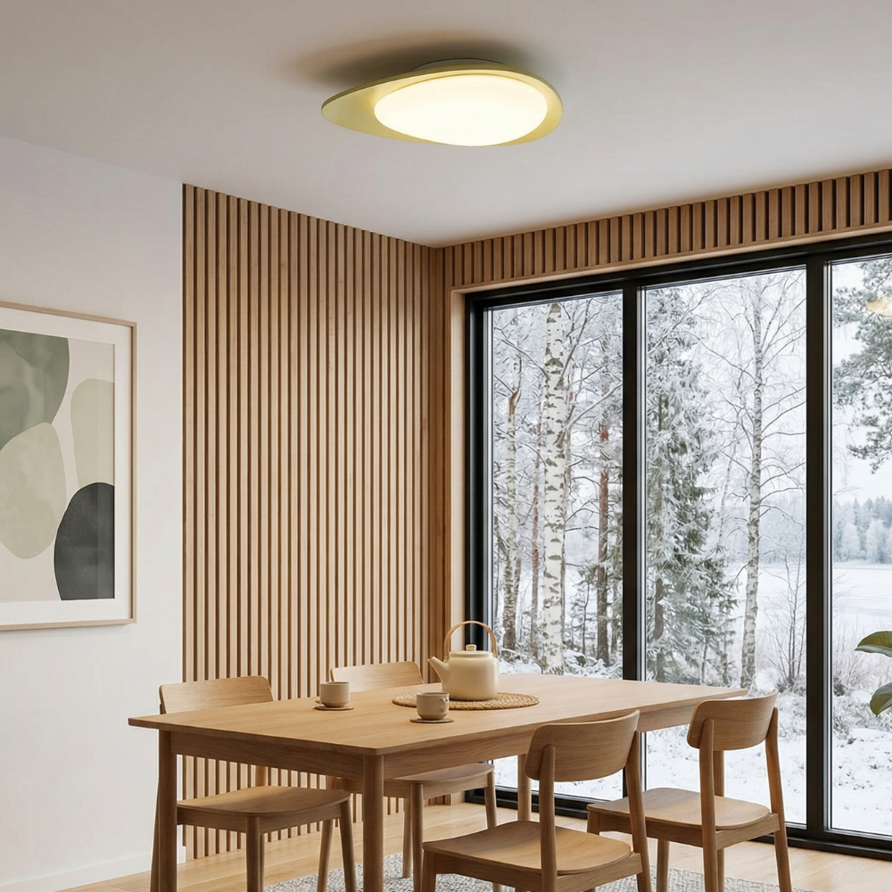 Flush Mount Ceiling Light LED Dimmable Beige Warm White — Dia 46cm - Home Decor - Stack & Clear 99