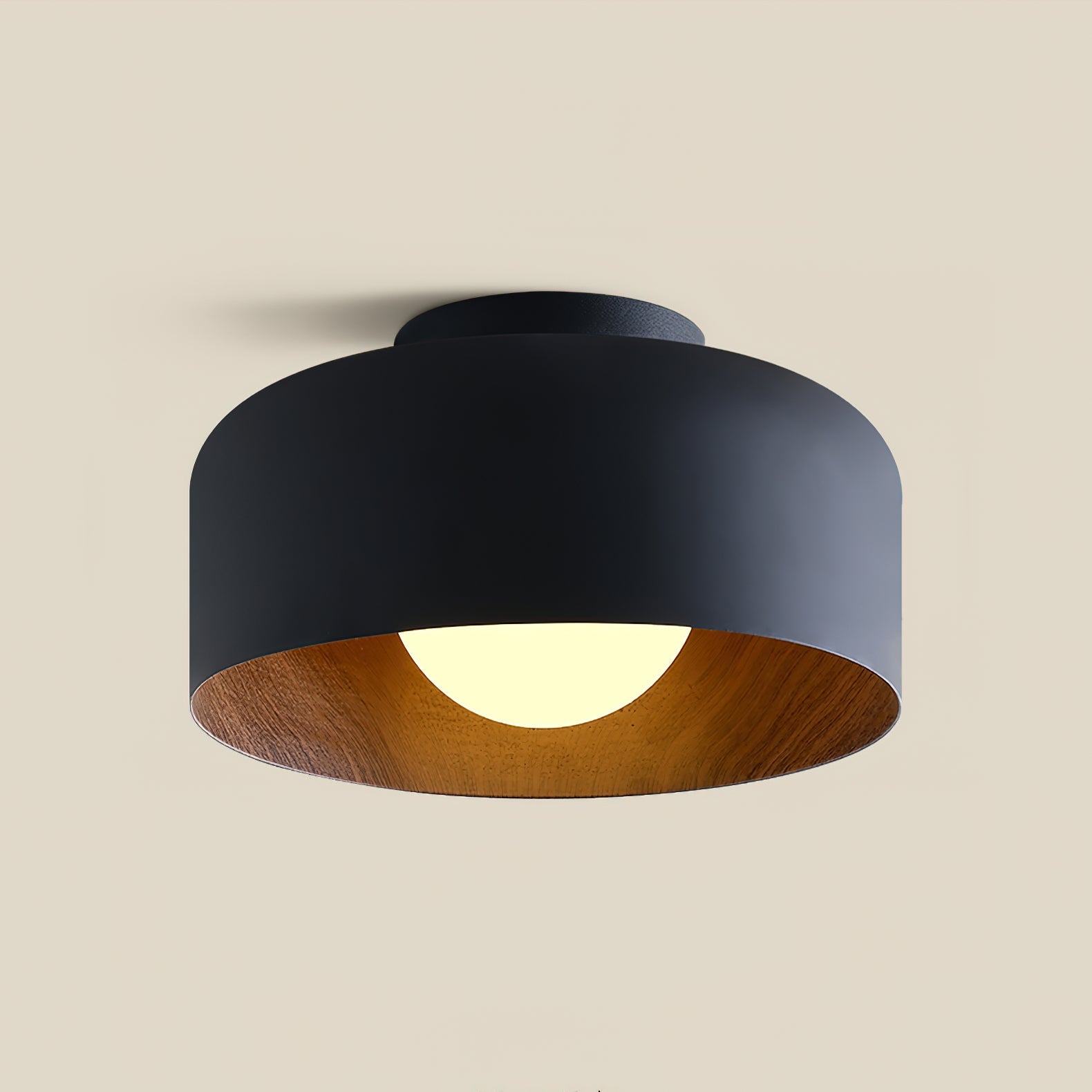 Modern Ceiling Light Glass Globe Natural Finish 0