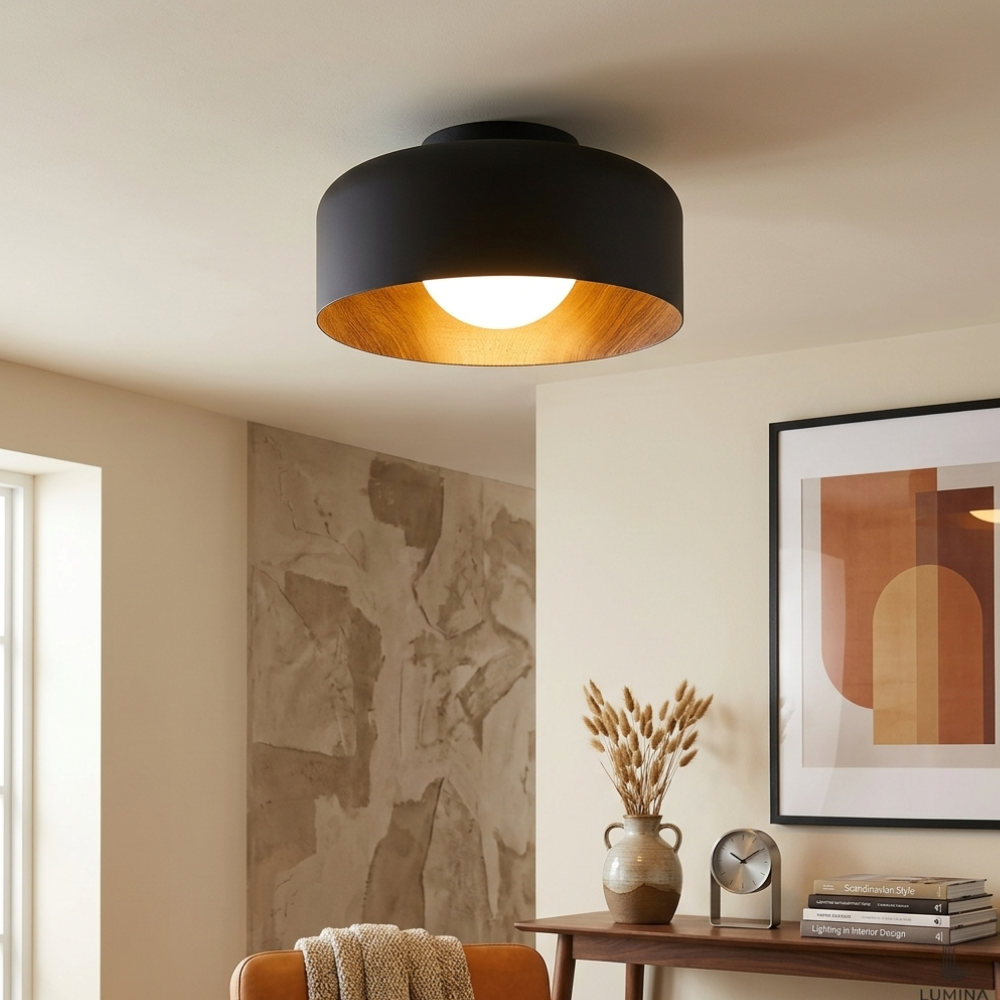 Modern Ceiling Light Glass Globe Natural Finish 999
