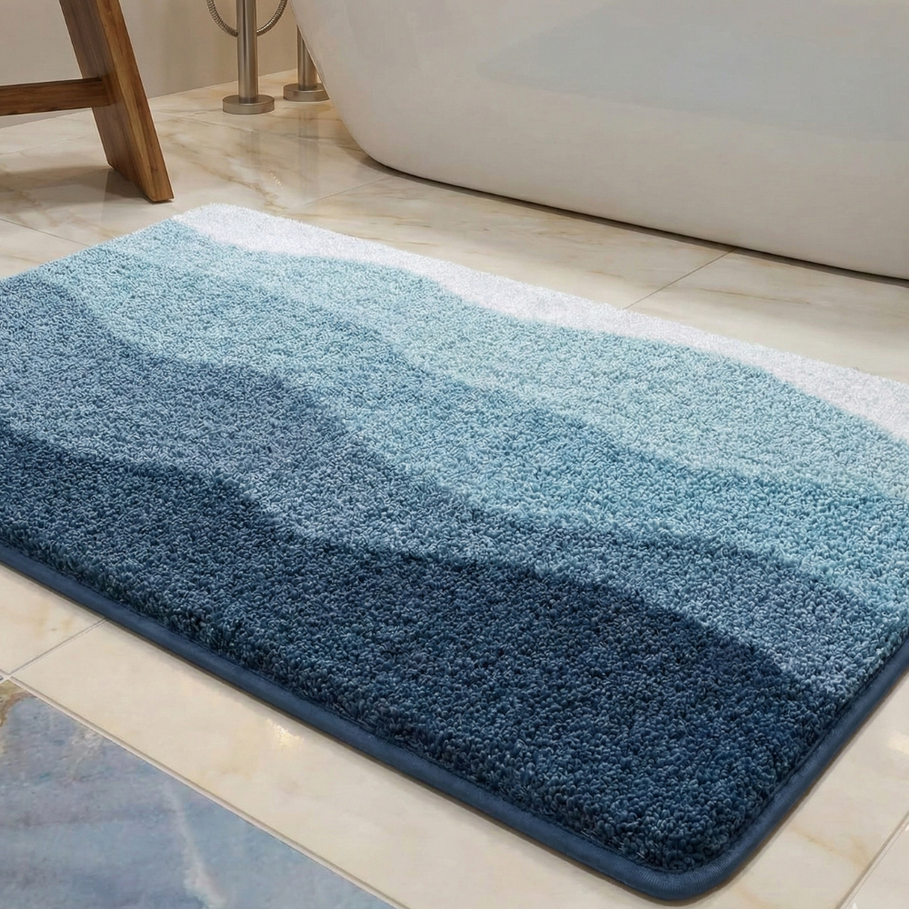 Fur & Plush Non-Slip Bath Mat - Wave Pattern Design 10