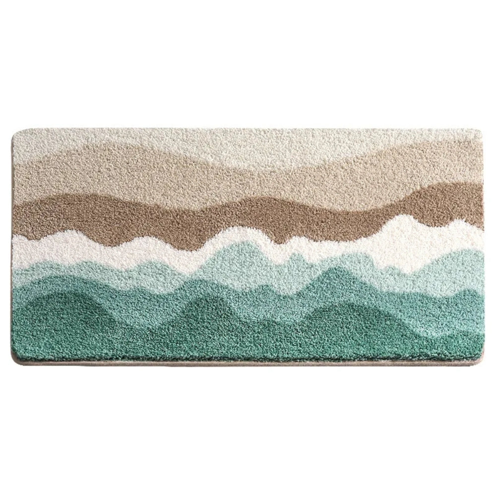Fur & Plush Non-Slip Bath Mat - Wave Pattern Design 4
