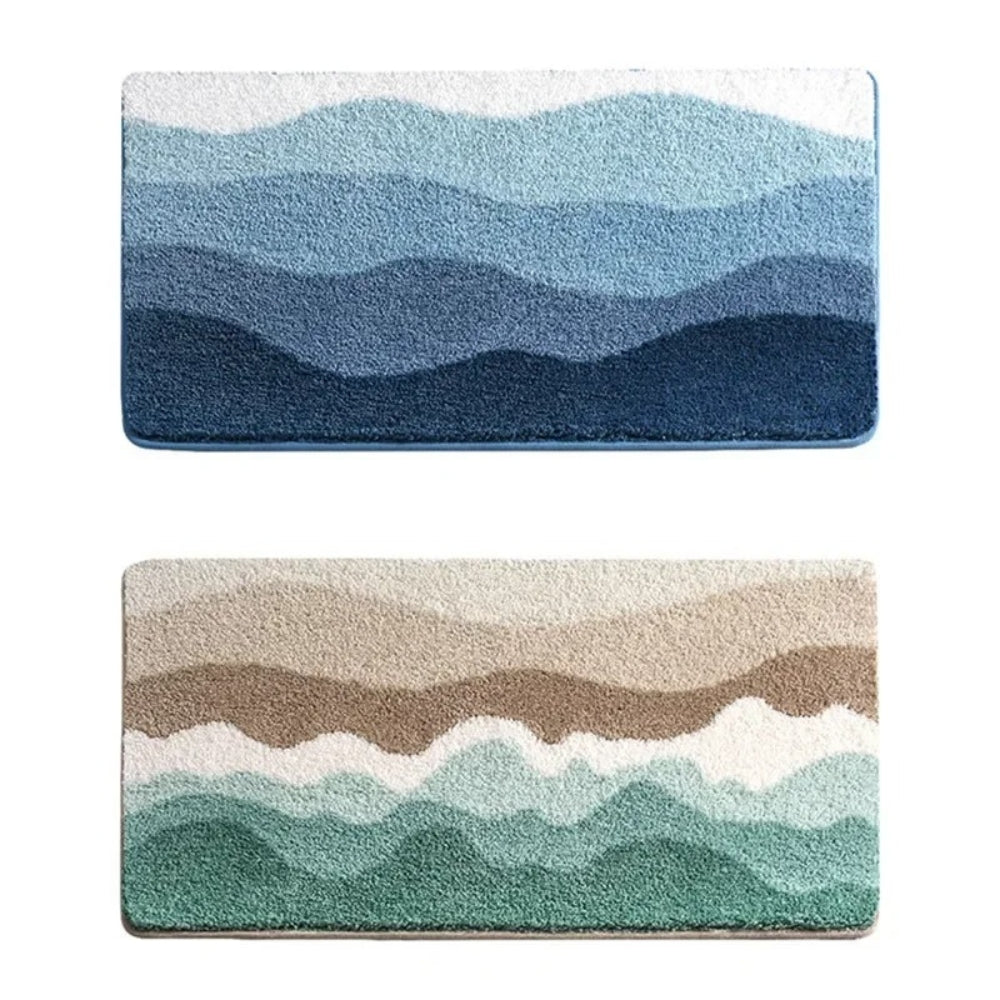 Fur & Plush Non-Slip Bath Mat - Wave Pattern Design 5