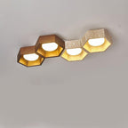 Geometric Ceiling Light Yellow Travertine Modular Design 13