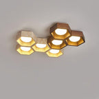 Geometric Ceiling Light Yellow Travertine Modular Design 21